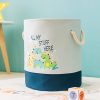 Convenient Durable Foldable Freestanding Embroidered Animal Laundry Basket