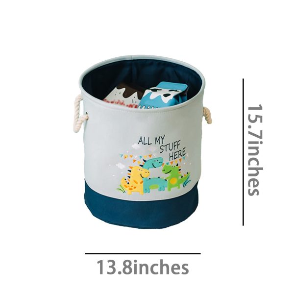 Convenient Durable Foldable Freestanding Embroidered Animal Laundry Basket