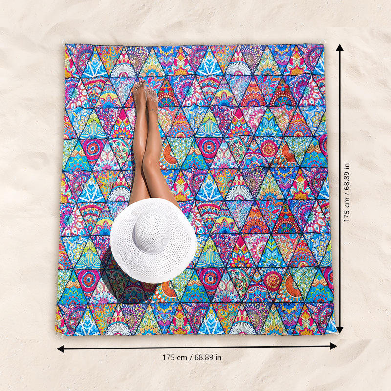 Boho Style Nylon Waterproof Convenient Foldable Beach Picnic Mat