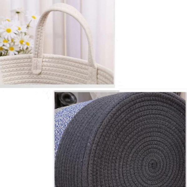 Handmade Cotton Portable Rope Storage Laundry Basket