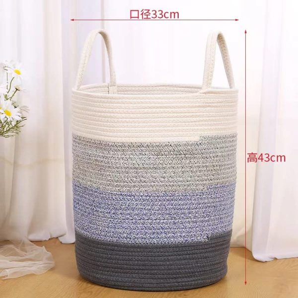 Handmade Cotton Portable Rope Storage Laundry Basket
