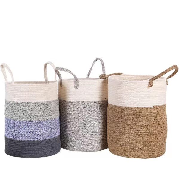 Handmade Cotton Portable Rope Storage Laundry Basket