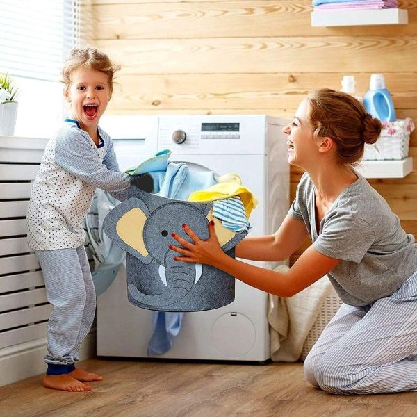 Cartoon Elephant Clothes Storage Laundry Basket