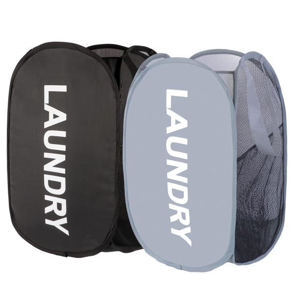 Mesh Collapsible Clothes Storage Laundry Basket