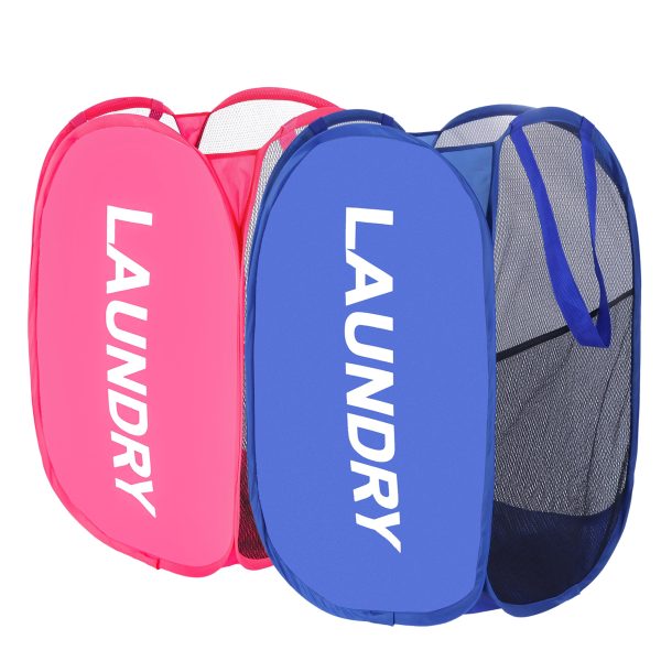 Mesh Collapsible Clothes Storage Laundry Basket