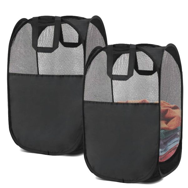 2Pack Foldable Pop-up Mesh Laundry Baskets