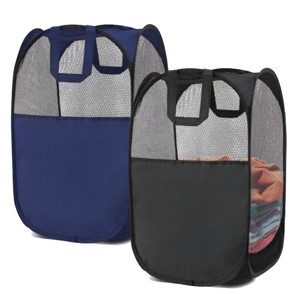 2Pack Foldable Pop-up Mesh Laundry Baskets