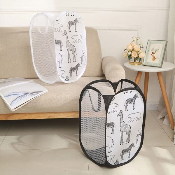 2PCS Large Capacity Mesh Pop Up Laundry Basket