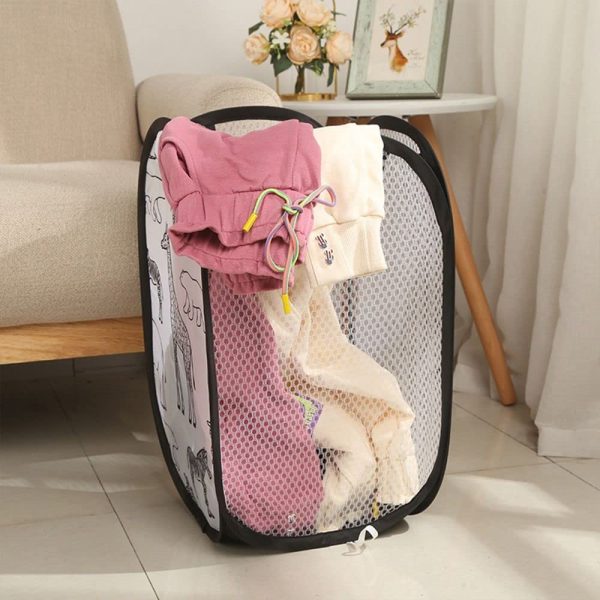 2PCS Large Capacity Mesh Pop Up Laundry Basket