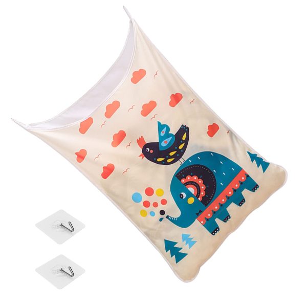 Large Capacity Cartoon Elephant Pattern Hanging Laundry Hamper Storage Bag