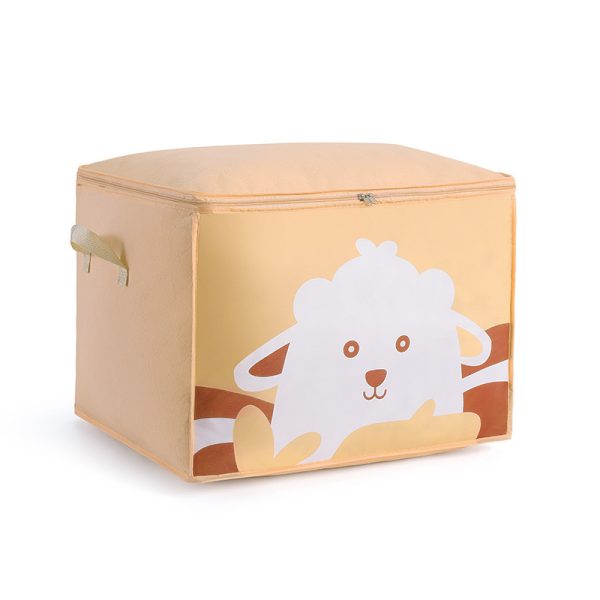 Cartoon Printed Clothing Comforter Beige Sheep Storage Box