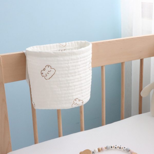 Cotton Embroidered Hanging Basket Bear Head Small Cloth Bag