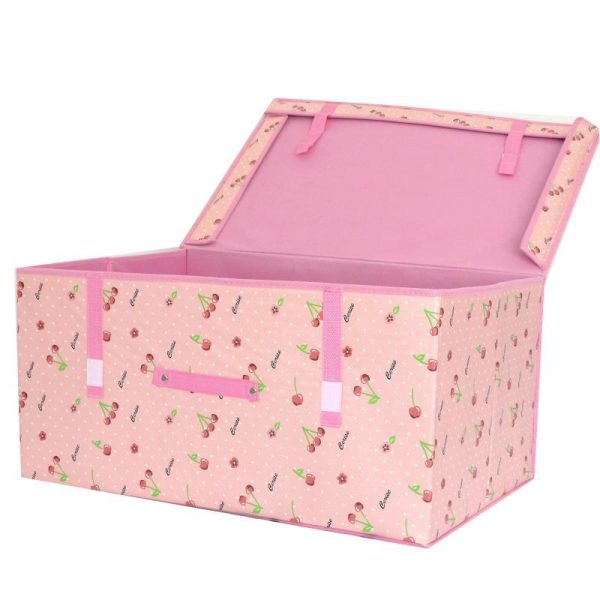Fabric Covered Folding Storage Box - Large Capacity Organizer for Clothes, Children's Toys, and Non-Woven Fabric Storage
