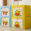 Children's Foldable Storage Box with Little Yellow Duck Design - High-Capacity Steel Frame Organizer, Moisture-Proof and Waterproof Clothing and Blanket Storage Bag