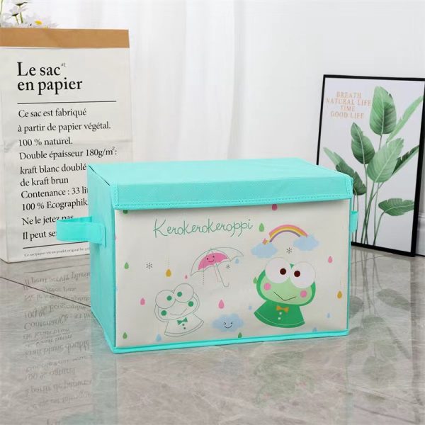 Sanrio Large Capacity Fabric Bedroom Clothing Organization and Storage Box - Living Room and Children's Toy Organizer with Foldable Flip-Top Lid