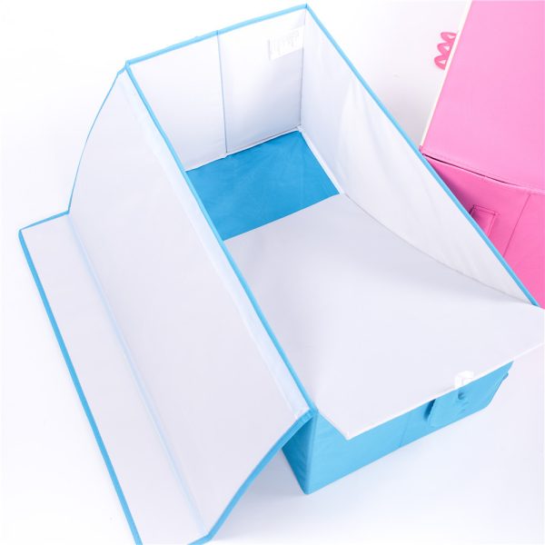Vibrant Pink and Blue Children's Toy Storage Box - Flip-Top, High-Capacity Kids' Organizer