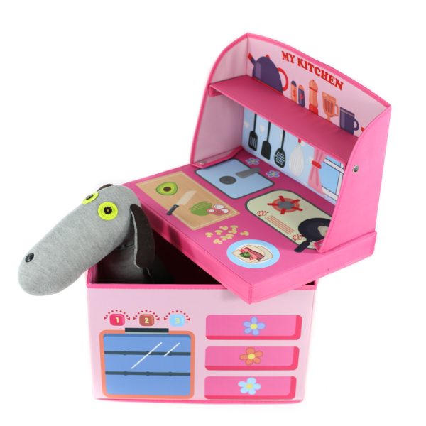 Children's Toy Storage Box - Foldable, Multi-Functional Pretend Play Storage for Kids' Home Organization