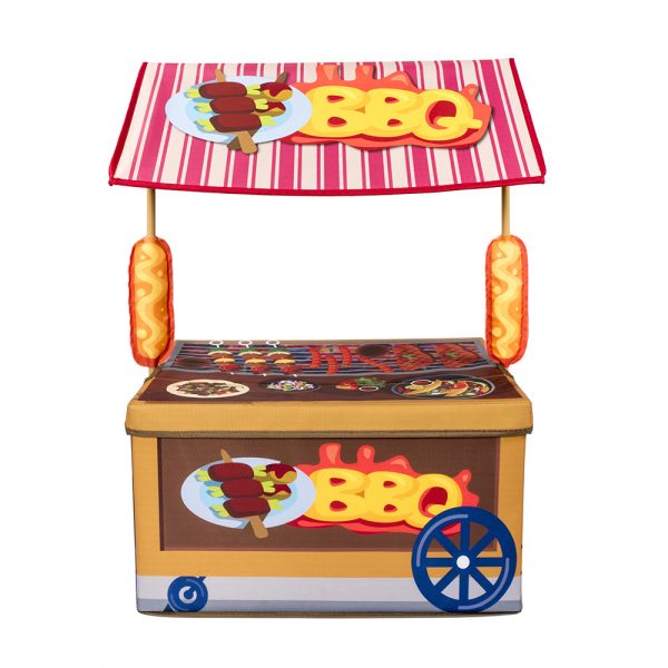 Children's Pretend Play and Toy Storage Box - Foldable Multifunctional Organizer