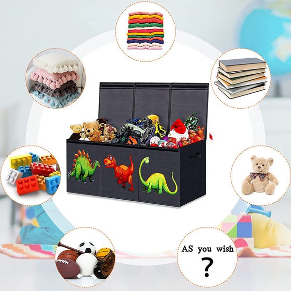 Multifunctional Large Foldable Storage Box with Lid - Children's Toy Organizer and Home Fabric Storage Solution