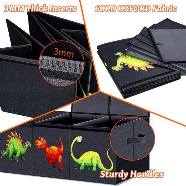 Multifunctional Large Foldable Storage Box with Lid - Children's Toy Organizer and Home Fabric Storage Solution