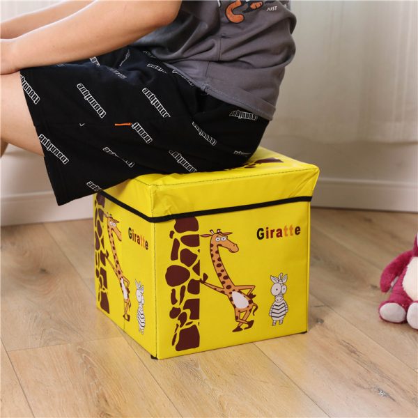Creative Cartoon Children's Multi-functional Storage Stool - Fabric Foldable Storage Box for Household Organization