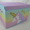 Rainbow Unicorn Storage Box - Children's Toy and Household Storage with Flip-Top Lid and Large Capacity
