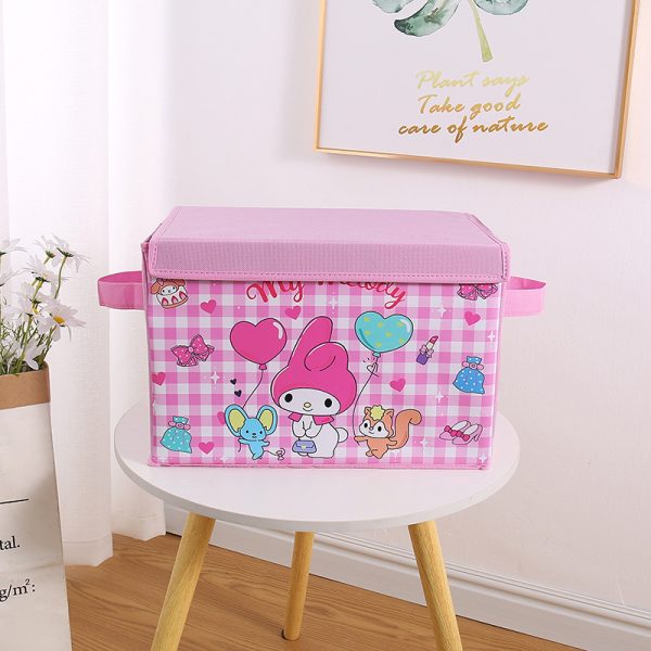 High-Capacity Leather Waterproof Bedroom Clothing Storage Box - Living Room and Children's Toy Organizer, Foldable with Flip Lid