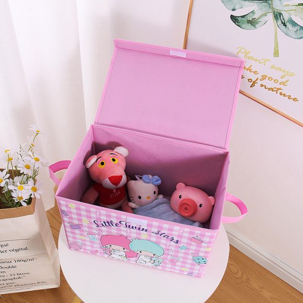 High-Capacity Leather Waterproof Bedroom Clothing Storage Box - Living Room and Children's Toy Organizer, Foldable with Flip Lid