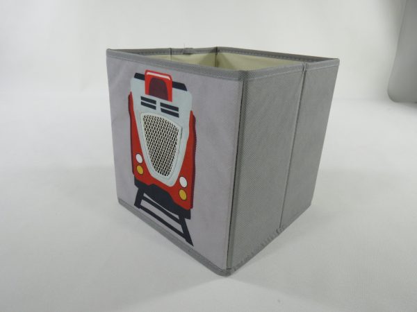 Children's Foldable Open-Top Storage Box with Car Pattern