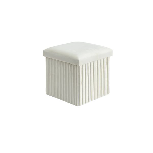 Folding Storage Velvet Ottoman Bench