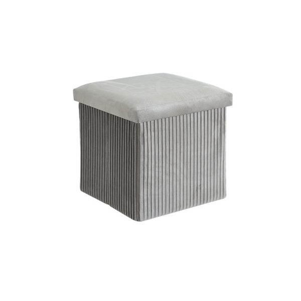 Folding Storage Velvet Ottoman Bench