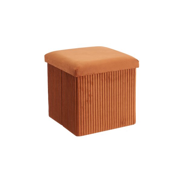 Folding Storage Velvet Ottoman Bench