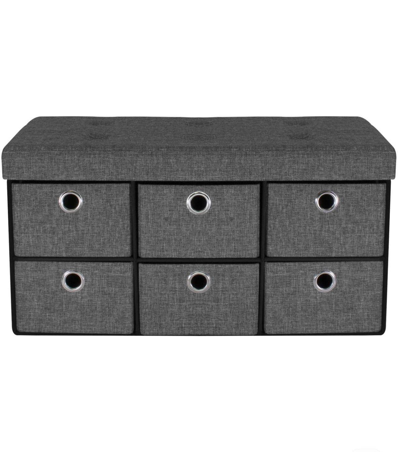Folding Ottoman Bench with Drawers