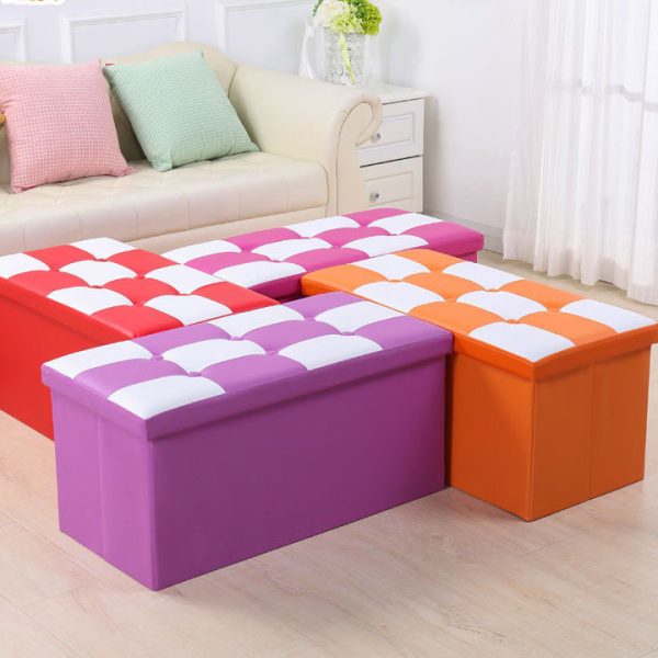 Folding Storage Ottoman Bench