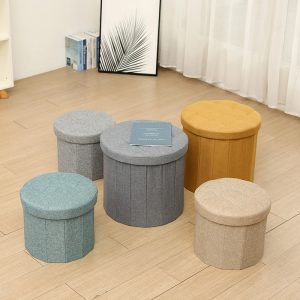 Round Storage Ottoman