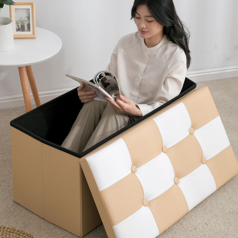 Folding Storage Ottoman Bench