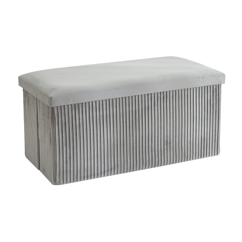 Folding Storage Velvet Ottoman Bench