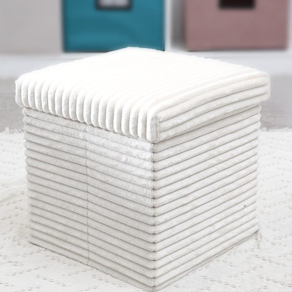 Gabardine Fabric Storage Ottoman