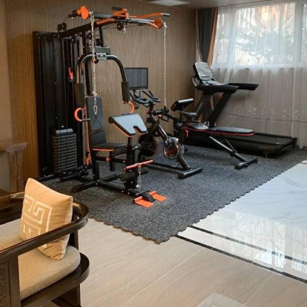 Dumb barbell shock absorption sound insulation buffer splicing foldable sports floor mat