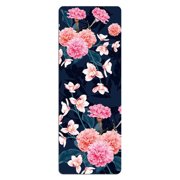 Ultra-thin suede printed yoga mat with rubber foldable from 1.5mm to 5mm thick