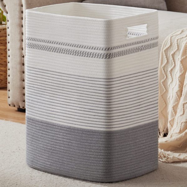 Large Woven Rope Tall Laundry Basket