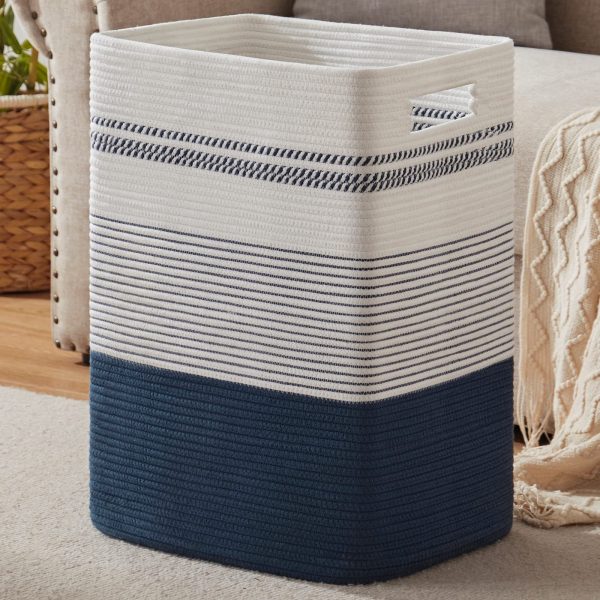 Large Woven Rope Tall Laundry Basket