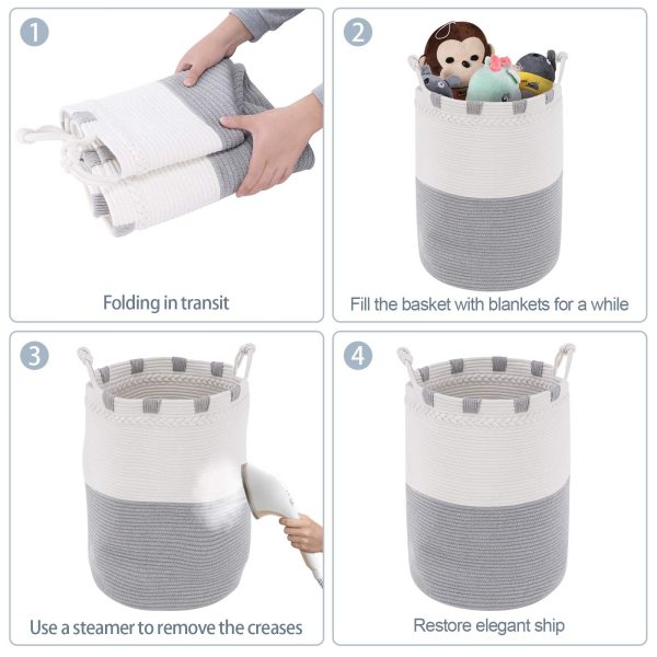Large Woven Rope Laundry Basket
