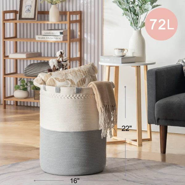Large Woven Rope Laundry Basket