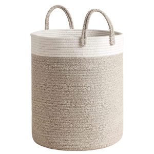 Large Tall Woven Rope Storage Laundry Basket