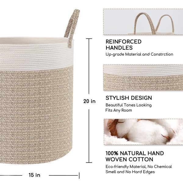 Large Tall Woven Rope Storage Laundry Basket