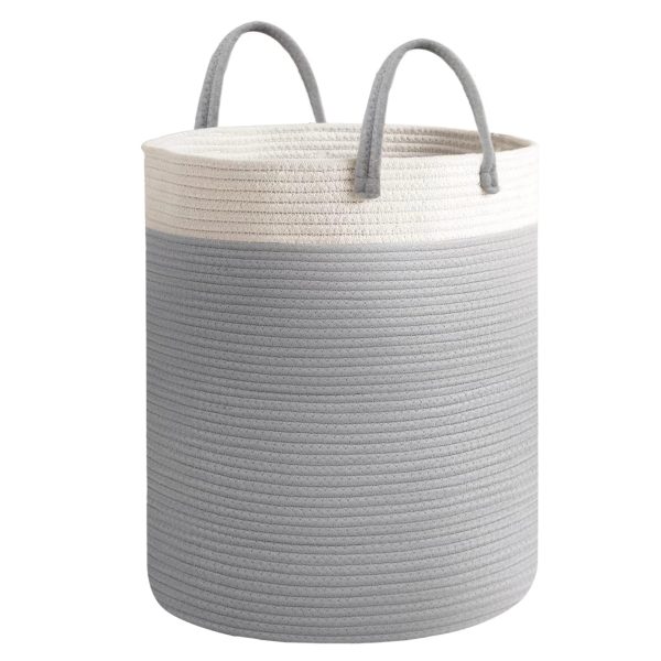 Large Tall Woven Rope Storage Laundry Basket