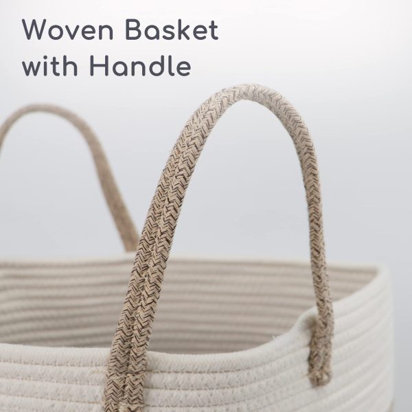 Large Tall Woven Rope Storage Laundry Basket