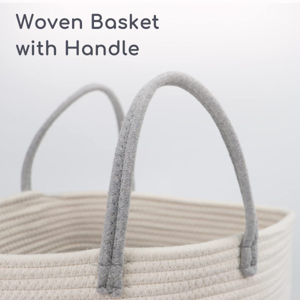 Large Tall Woven Rope Storage Laundry Basket