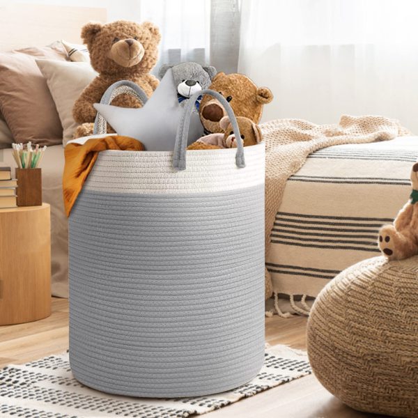 Large Tall Woven Rope Storage Laundry Basket